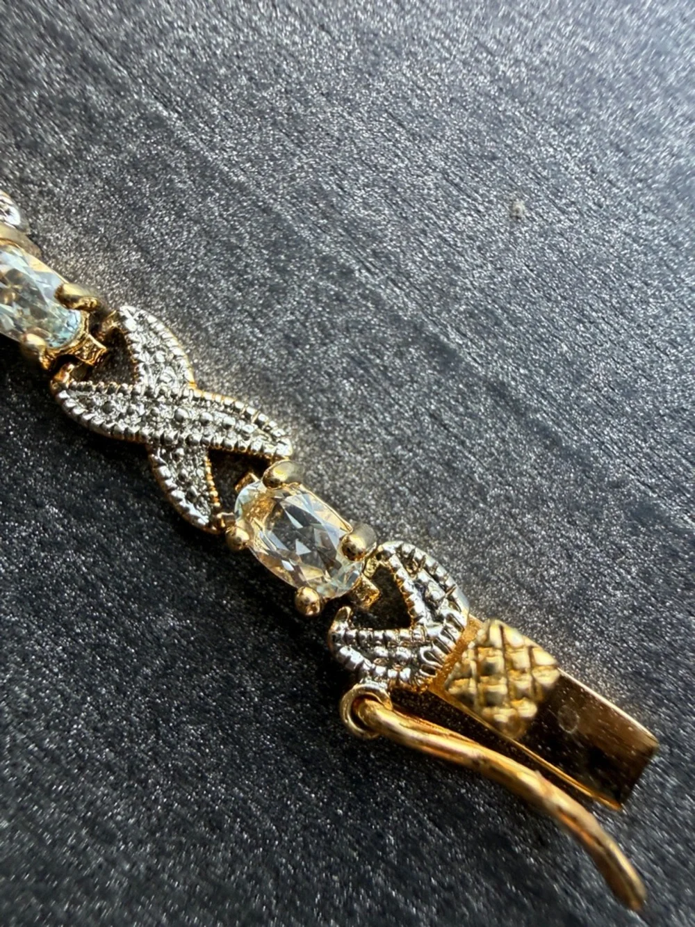 925 Gold Crystal X-Link Bracelet - Women Jewelry Bracelets